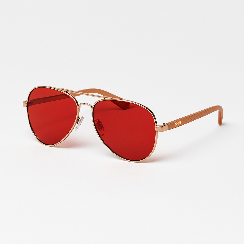 GAFAS LENTE ROJA AVIATOR