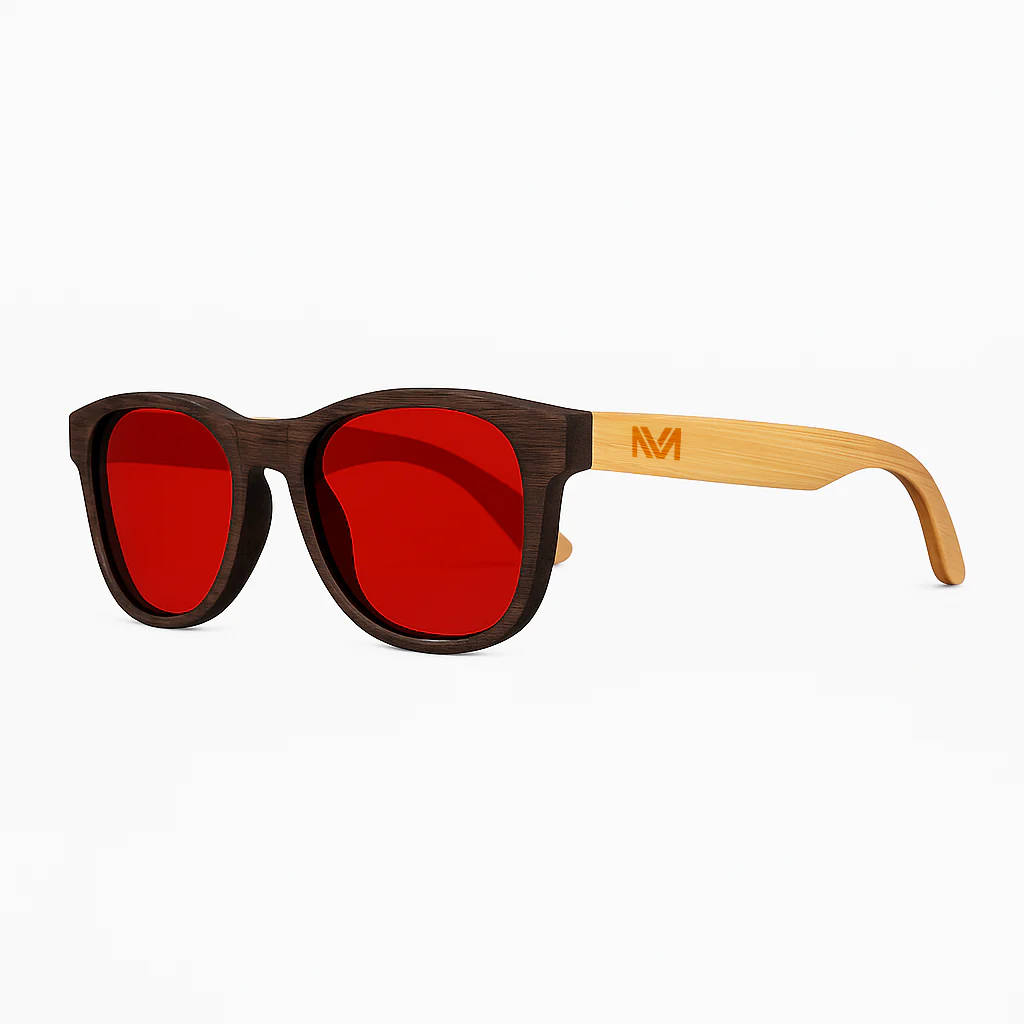 GAFAS LENTE ROJA HARVEST WOOD