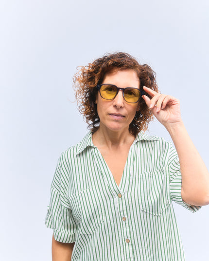 Japanese yellow glasses