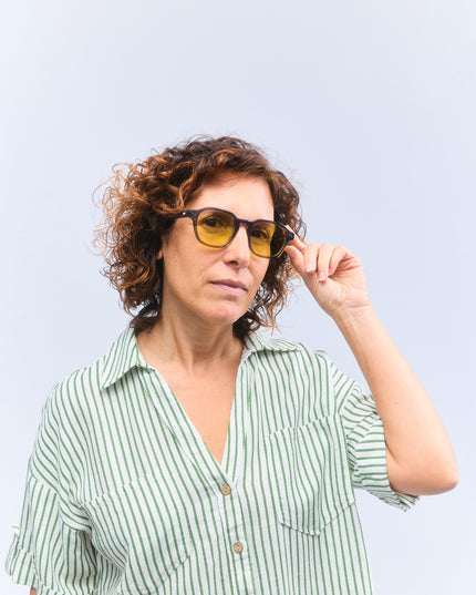 Japanese yellow glasses
