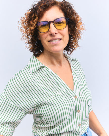 Japanese yellow glasses