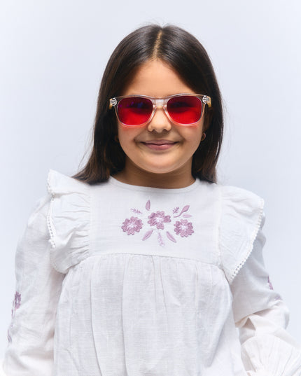 CHILDREN'S GLASSES WITH RED MOONLIGHT CLEAR LENS