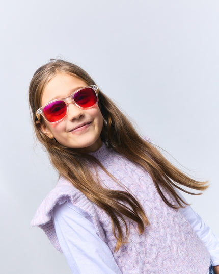 CHILDREN'S GLASSES WITH RED MOONLIGHT CLEAR LENS