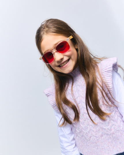 CHILDREN'S GLASSES WITH RED MOONLIGHT CLEAR LENS