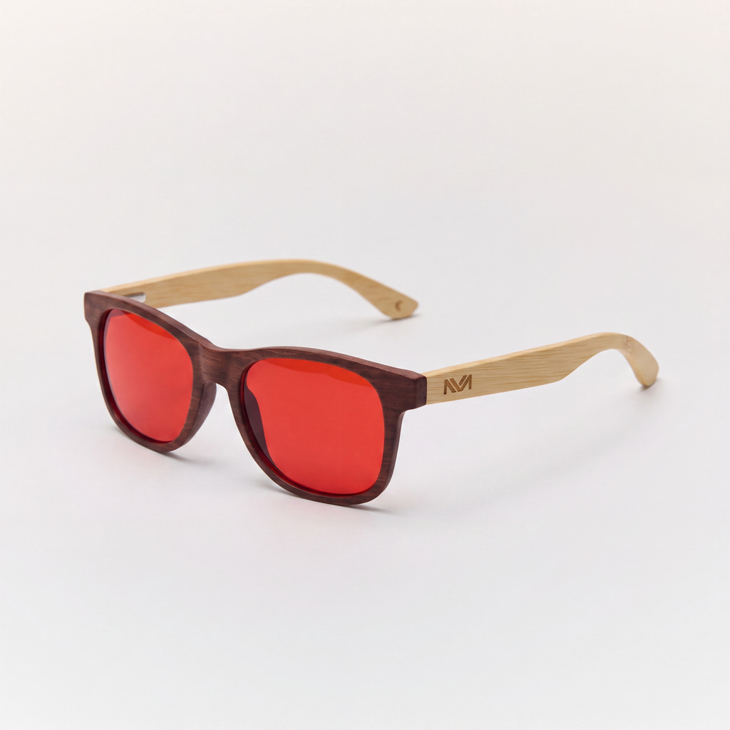 Gafas lente roja Harvest Wood