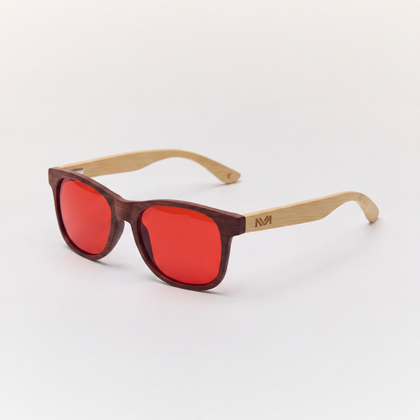Gafas lente roja Harvest Wood